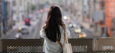 Girl looking at the city