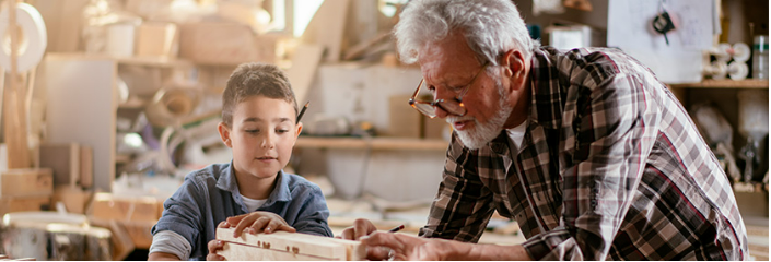 grandfather with grandson