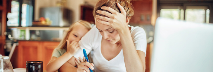 person working out finances