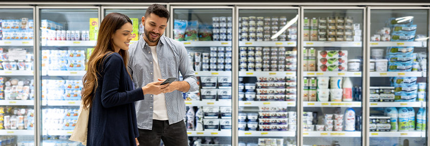 couple in supermarket