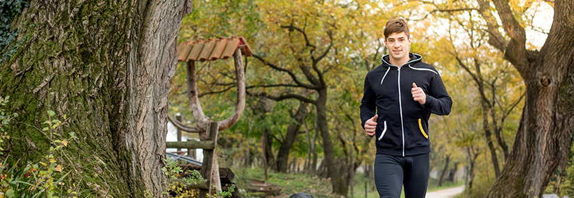 man jogging in the park