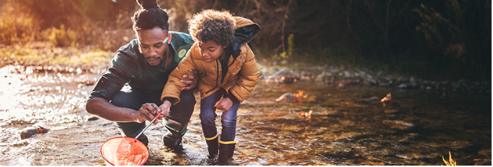 father and son fishing